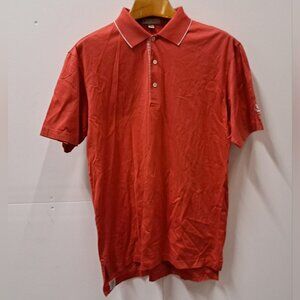 Peter Millar Men's Polo Shirt Golfing Golf Red Soft Smooth Cotton Size Medium